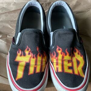 Vans limited edition thrasher Black and Red Sneakers with Iconic Skate Style